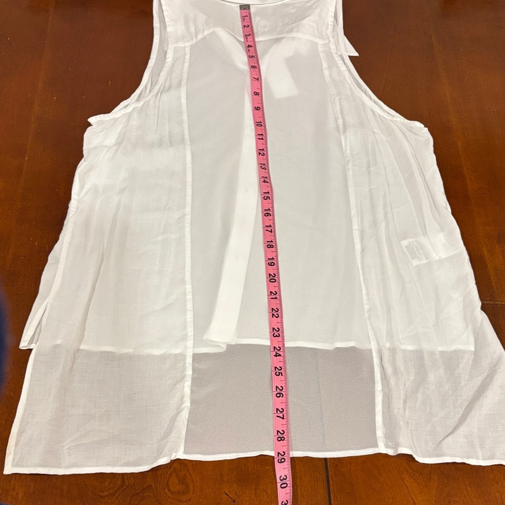 BCBGeneration Sheer White Sleeveless‎ Blouse - Picture 10 of 10